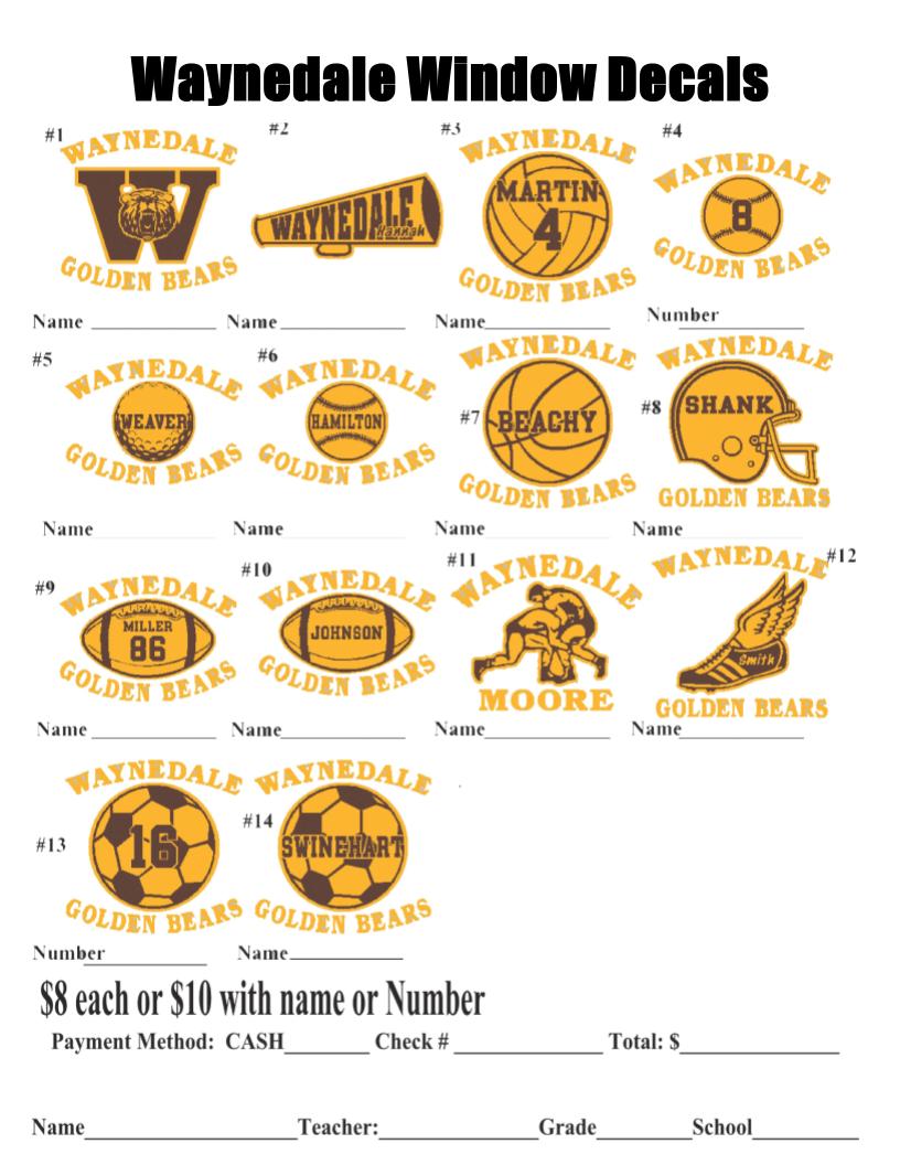 Waynedale Window Decals #10 Design